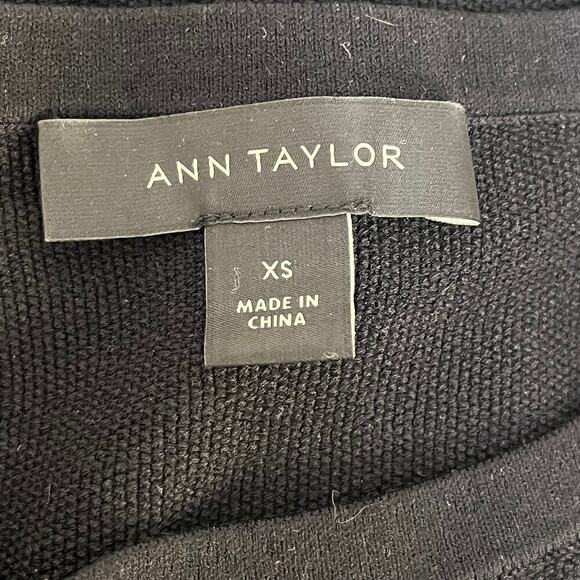 Ann Taylor Black Fringe Trim Knit Sweater Shell Size XS - Picture 5 of 6